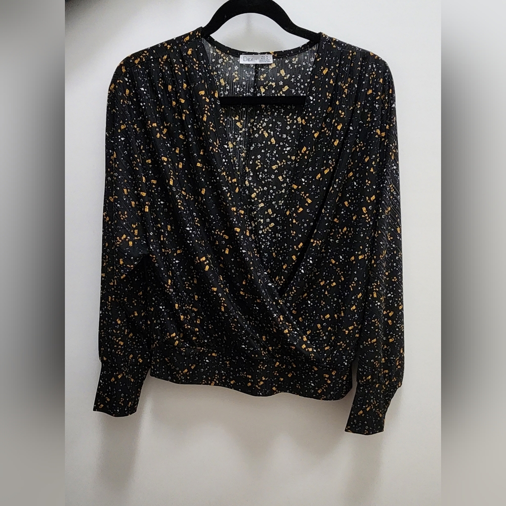 Dex Black and Gold Speckled Blouse